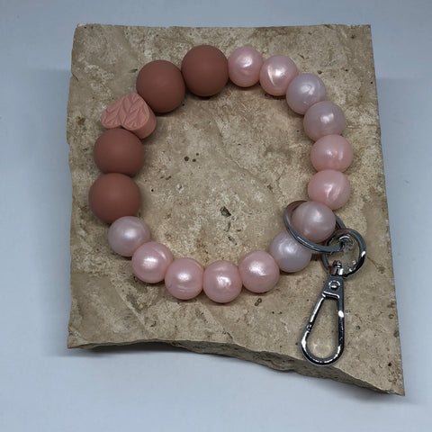 Peachy Pearl baby pink wristlet