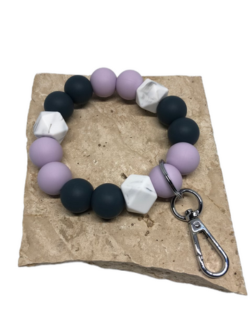 Lavender Grey Marble Hexagon Wristlet
