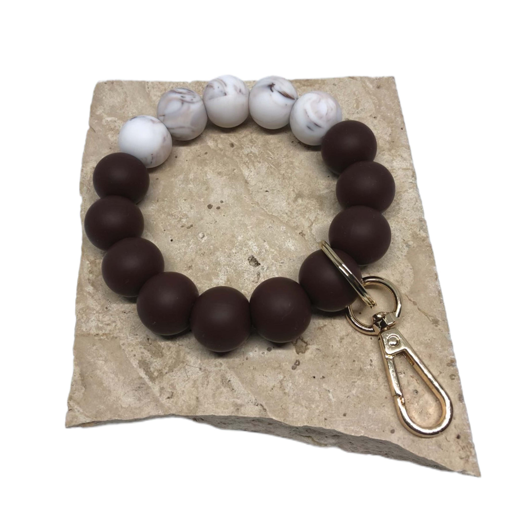 Chocolate Brown and Caramel Marble Wristlet