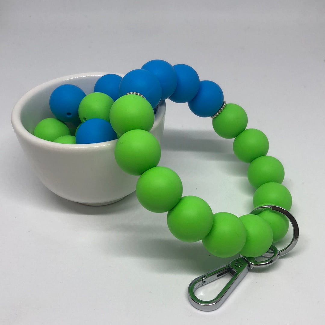 Bright Green and Skye Blue Wristlet